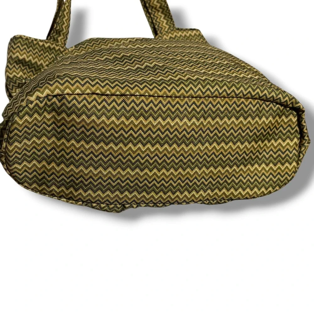 Calypso Studios Chevron Bag Collection Handmade Cotton Tote Olive Green Zigzag
